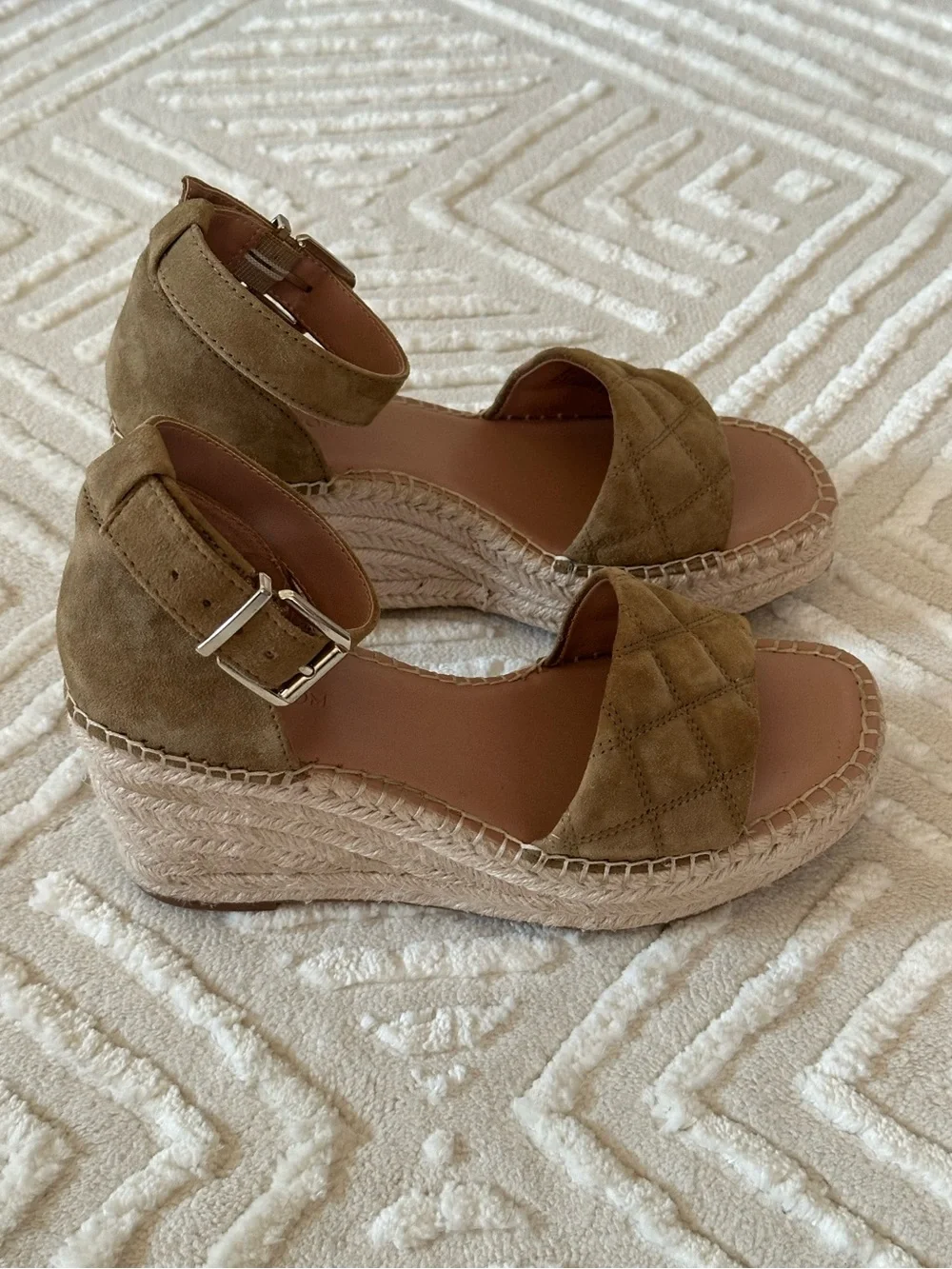 Nordstrom Carmen Olive Green Espadrille Wedge Sandals Boho Coastal Resort Size 6